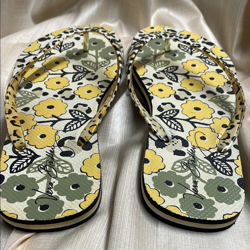 Vera Bradley Floral Yellow and Green Flip Flops - Picture 5 of 5